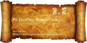 Milhofer Ramóna névjegykártya